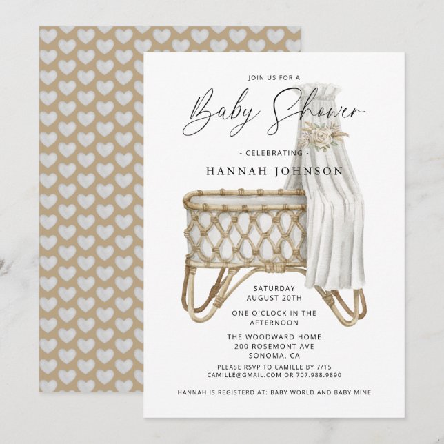 Boho Gender Neutral Baby Shower Invitation (Front/Back)