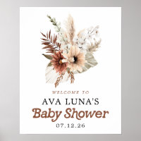 Boho Gender Neutral Baby Shower Welcome Poster