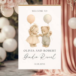 Boho Gender Neutral Bears Welcome Sign, Adorable Foam Board