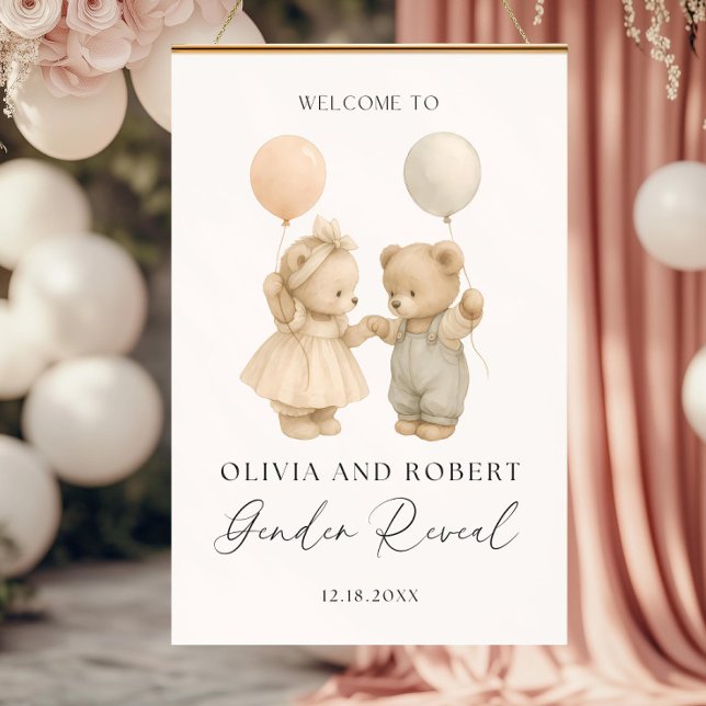 Boho Gender Neutral Bears Welcome Sign, Adorable Foam Board (Creator Uploaded)
