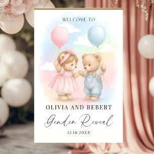 Boho Gender Neutral Bears Welcome Sign, Adorable Foam Board