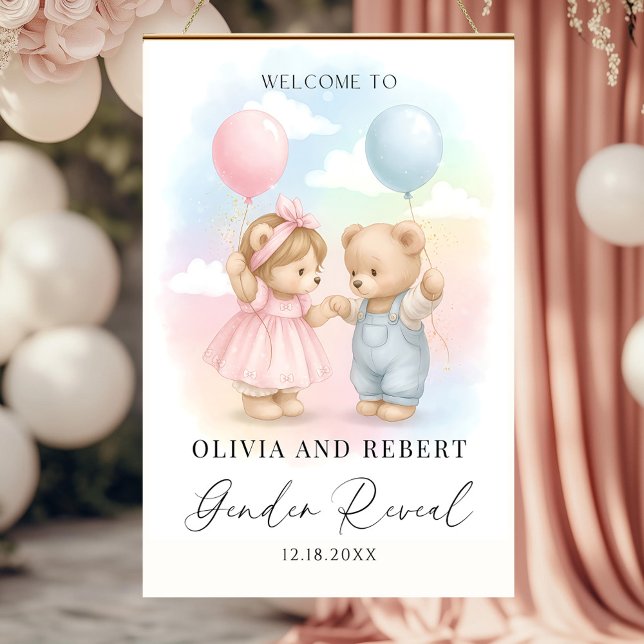 Boho Gender Neutral Bears Welcome Sign, Adorable Foam Board (Creator Uploaded)