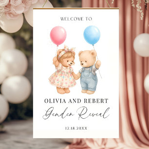 Boho Gender Neutral Bears Welcome Sign, Adorable Foam Board