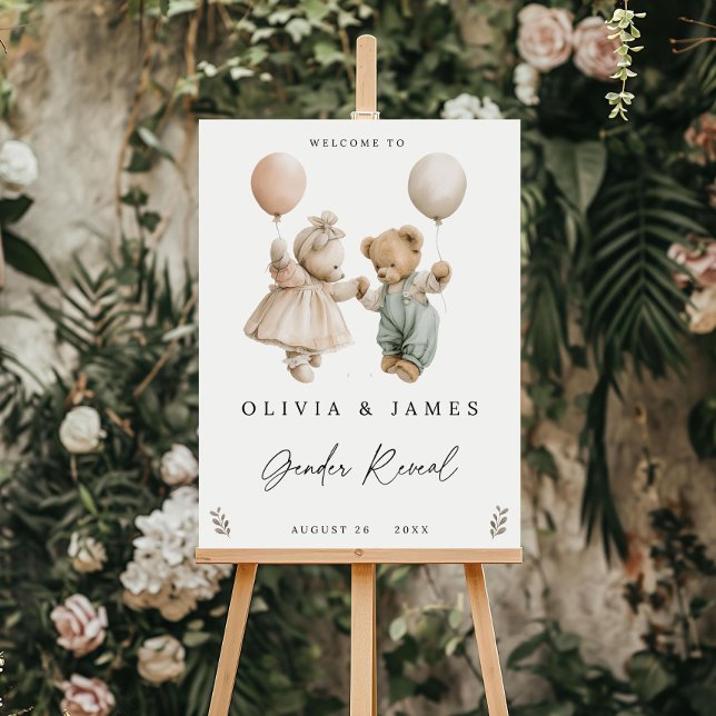 Boho Gender Neutral Bears Welcome Sign, Adorable  Foam Board (Creator Uploaded)