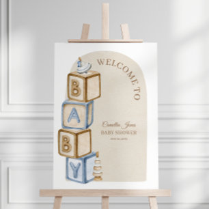 Boho Gender Neutral Blocks And Toys Baby Shower Foam Board