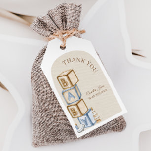 Boho Gender Neutral Blocks And Toys Baby Shower Gift Tags
