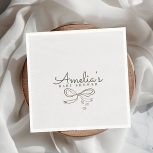 Boho Gender Neutral Cafe themed Baby Shower Napkins