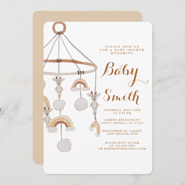 Boho Gender Neutral Nursery Baby Shower Invitation (Front/Back)