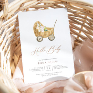 Boho Gender Neutral Nursery Hello Baby Shower Invitation