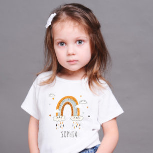 Boho Gender Neutral Rainbow Personalized Baby T-Shirt