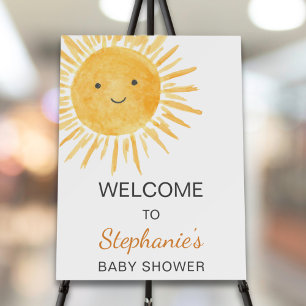 Boho Gender-Neutral Sun Baby Shower Welcome Foam Board