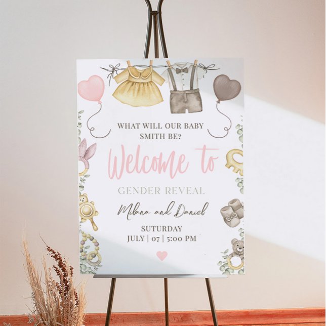 Boho Gender Reveal Boy or Girl Welcome Sign (Creator Uploaded)