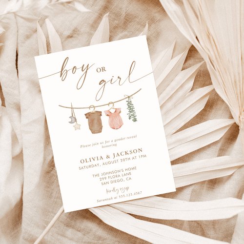 Boho Gender Reveal Invite  Neutral Gender Reveal