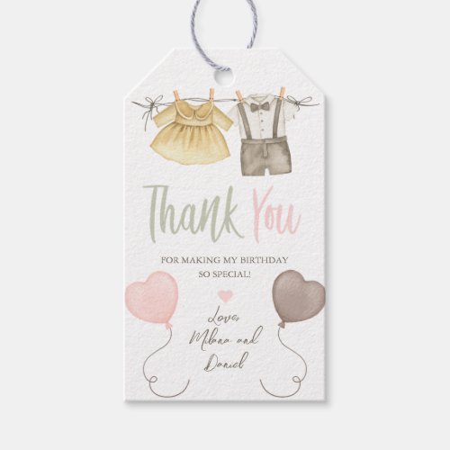 Boho Gender Reveal Party Thank You Tag