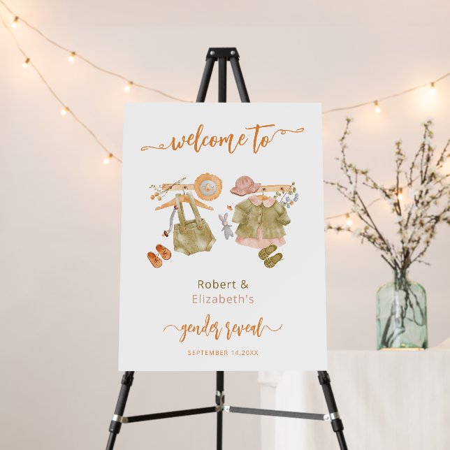 Boho Gender Reveal Welcome Foam Board (In Situ (Stand))