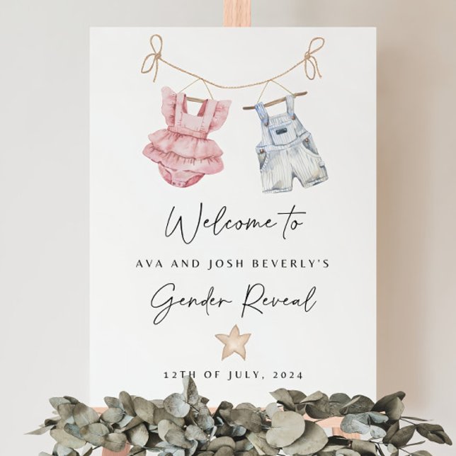 Boho Gender Reveal Welcome Sign Baby Clothes Edita (Creator Uploaded)