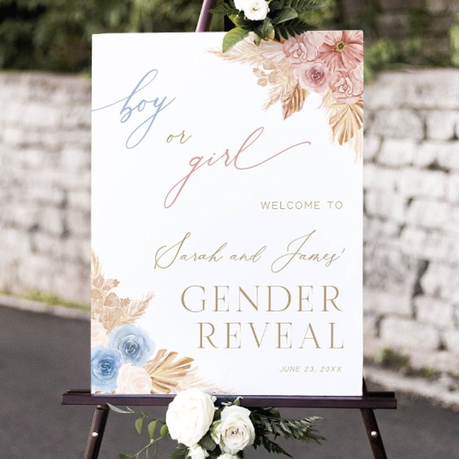 Boho Gender Reveal Welcome Sign, Gender Reveal Wel Foam Board (Creator Uploaded)