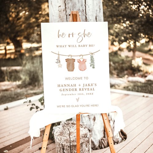 Boho Gender Reveal Welcome Sign  Neutral Welcome 