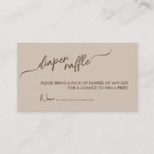 Boho genderneutral Brown Diaper Raffle Baby Shower