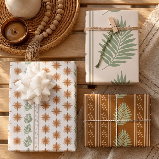 Boho Geo Botanical Gift Wrap Sheets (Creator Uploaded)