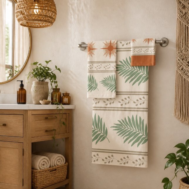 Boho Geo Botanical Towel Set (Creator Uploaded)