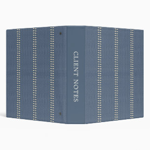 Boho geo simple lines beige denim blue rustic 3 ring binder