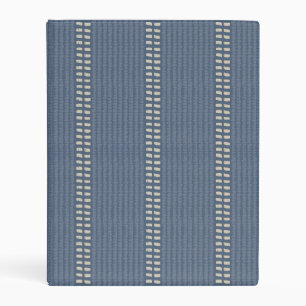 Boho geo simple lines beige denim blue rustic mini binder