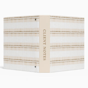Boho geo simple lines beige white rustic 3 ring binder