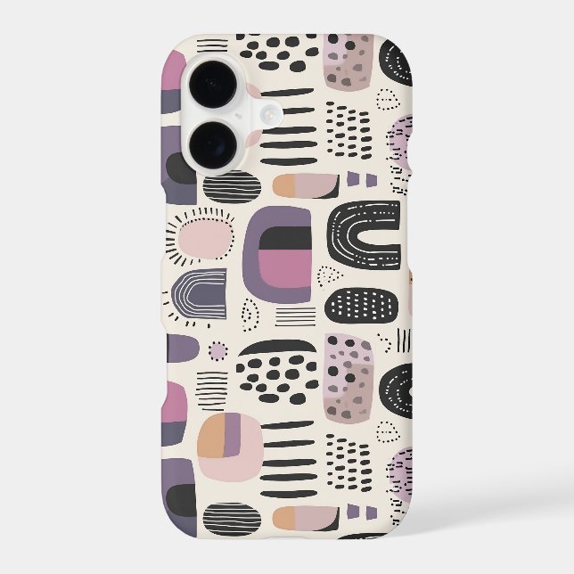 Boho Geometric Abstract Pattern iPhone Case (Back)