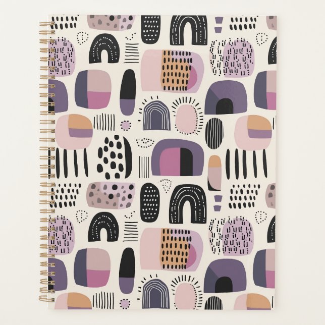 Boho Geometric Abstract Pattern Planner (Front)