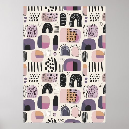 Boho Geometric Abstract Pattern Poster
