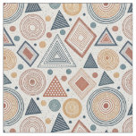 Boho Geometric Abstract Shapes Terracotta Pattern Fabric