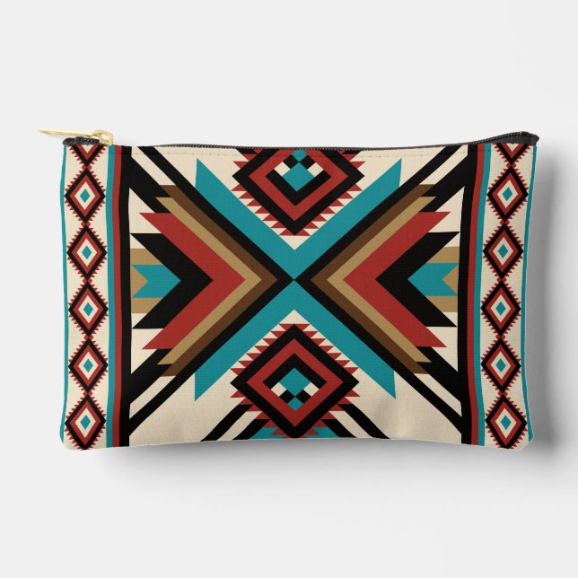 Boho Geometric Accessory Pouch (Front)