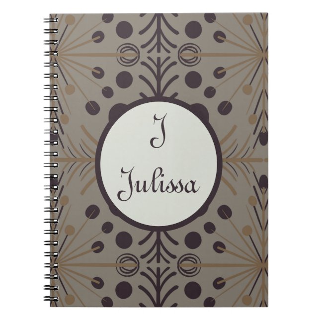 Boho Geometric Arrow Gray Personalized  Notebook (Front)