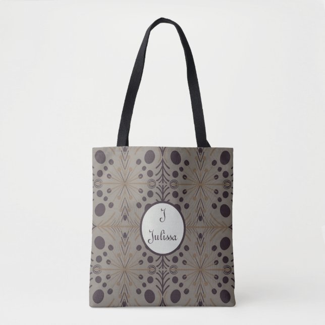 Boho Geometric Arrow Gray Personalized  Tote Bag (Front)