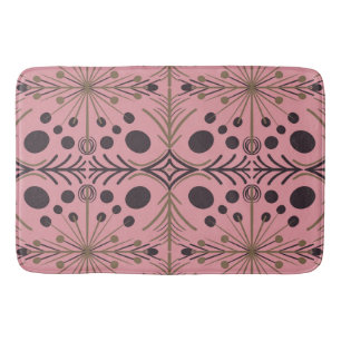 Boho Geometric Arrow Pink Pattern Bath Mat