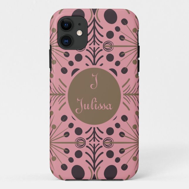 Boho Geometric Arrow Pink Personalized Case-Mate iPhone Case (Back)