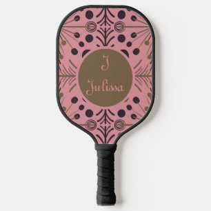 Boho Geometric Arrow Pink Personalized Pickleball Paddle