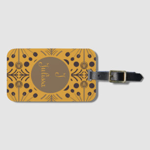 Boho Geometric Arrow Yellow Personalized Luggage Tag