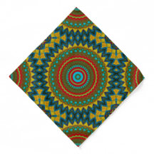 Boho Geometric Brown Red Yellow Blue Ethnic Tribal