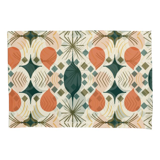 Boho Geometric Colorful Diamond Pattern Pillow Case (Front)