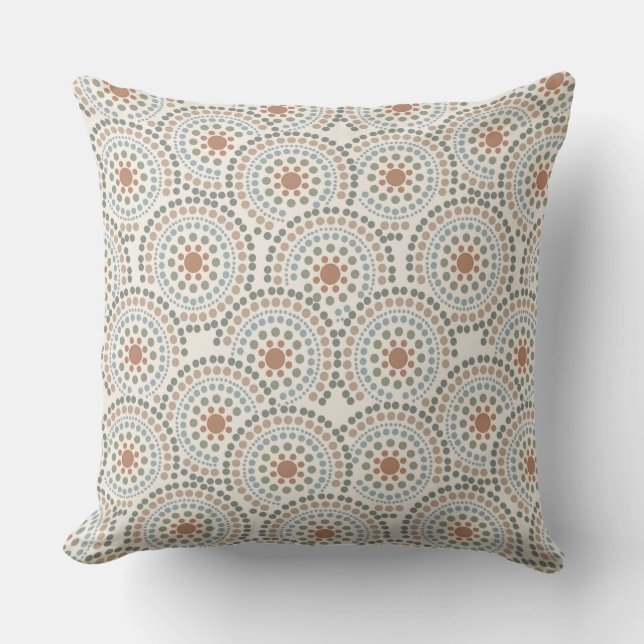 Boho Geometric Design Throw Pillow (Front)