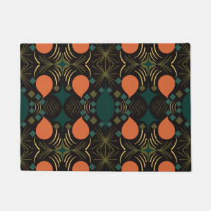 Boho Geometric Diamond Black Doormat