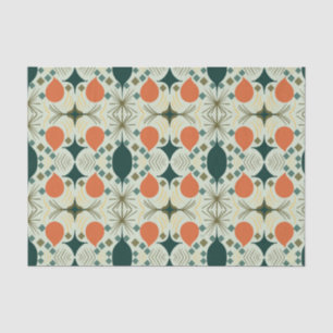 Boho Geometric Diamond Mint Pattern Tissue Paper