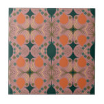 Boho Geometric Diamond Pink Ceramic Tile