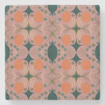 Boho Geometric Diamond Pink Stone Coaster