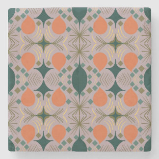 Boho Geometric Diamond Purple Stone Coaster