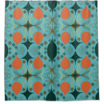 Boho Geometric Diamond Turquoise  Shower Curtain