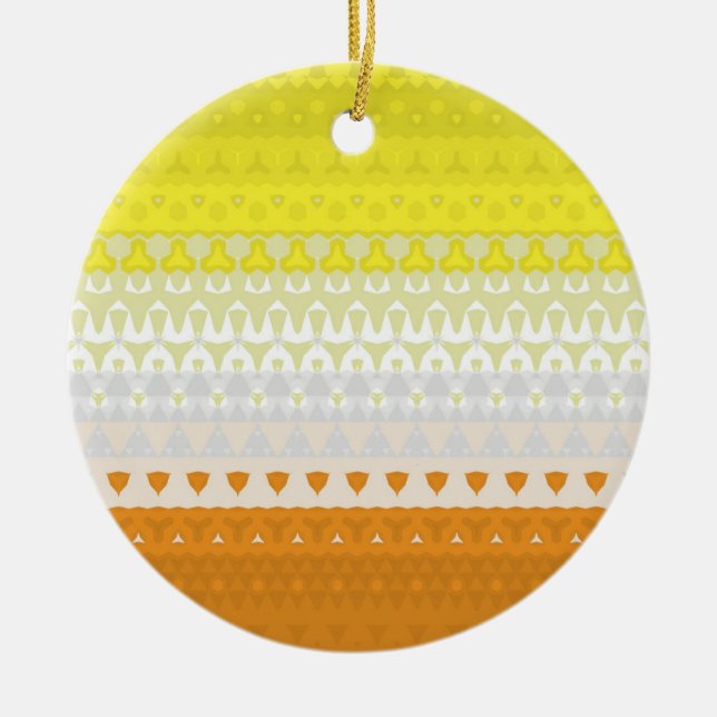 Boho Geometric Funky Abstract Maverique Pride Flag Ceramic Ornament (Front)