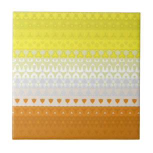 Boho Geometric Funky Abstract Maverique Pride Flag Ceramic Tile